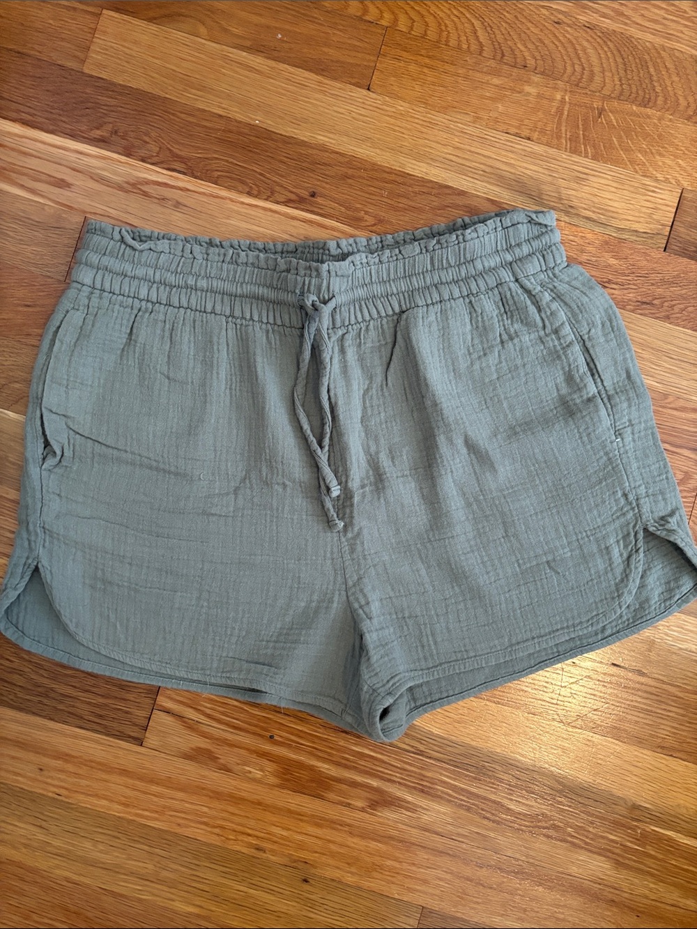 UpWest Olive Green Drawstring Casual Athletic Shorts